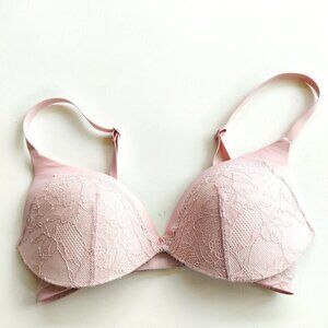 Calvin Klein CK Womens Size‎ 32D Pink Underwire Bra QF1941 Obsess Push Up Plunge